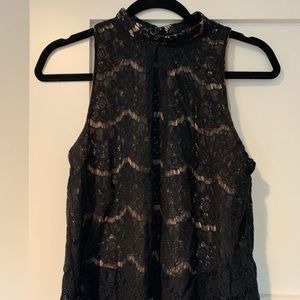 Lace high neck blouse